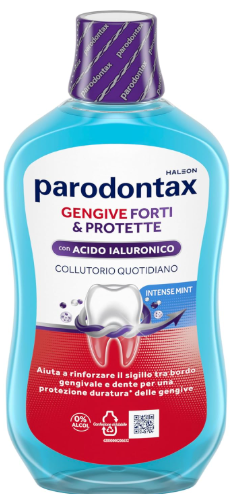 PARODONTAX GENGIVE FORTI E PROTETTE COLLUTORIO, CON ACIDO IALURONICO, 500ML  INTENSE MINT
